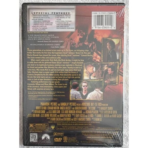 The Score (DVD) New - Robert DeNiro, Edward Norton - Picture 2 of 3